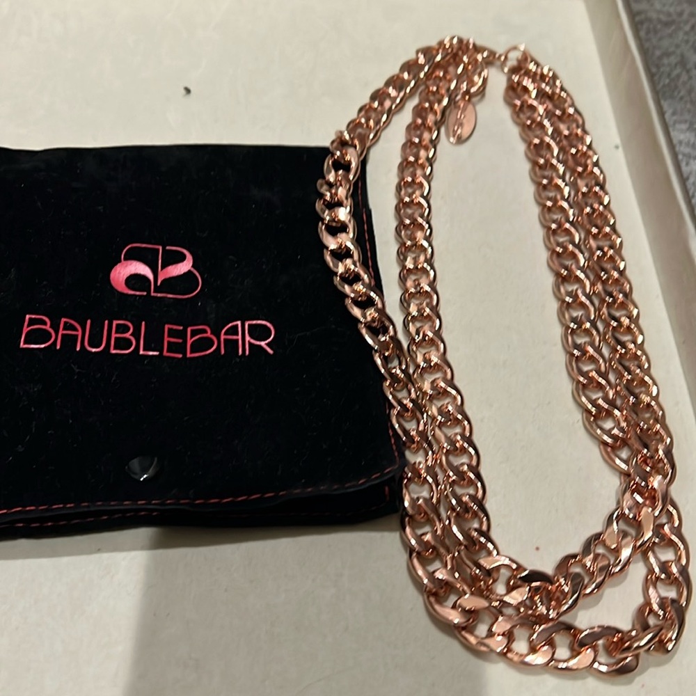 Babble Bar Rose Gold finish chunky is double link chain